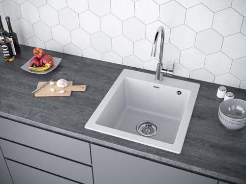 Кухонная мойка Paulmark KANTE 45 PM104651-GR 45х50 цвет серый - фото 3